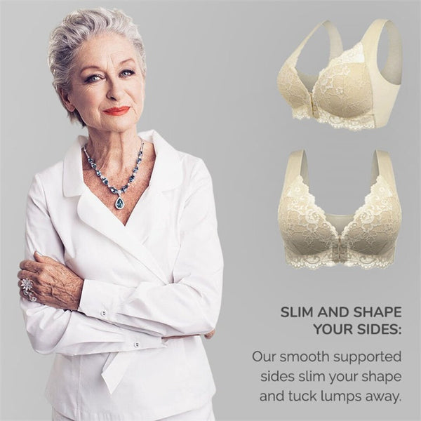 2024 New – Bra for Older Women Front Closure 5d Shaping Push Up Seamless No Trace Beauty Back Sports Comfy Bra