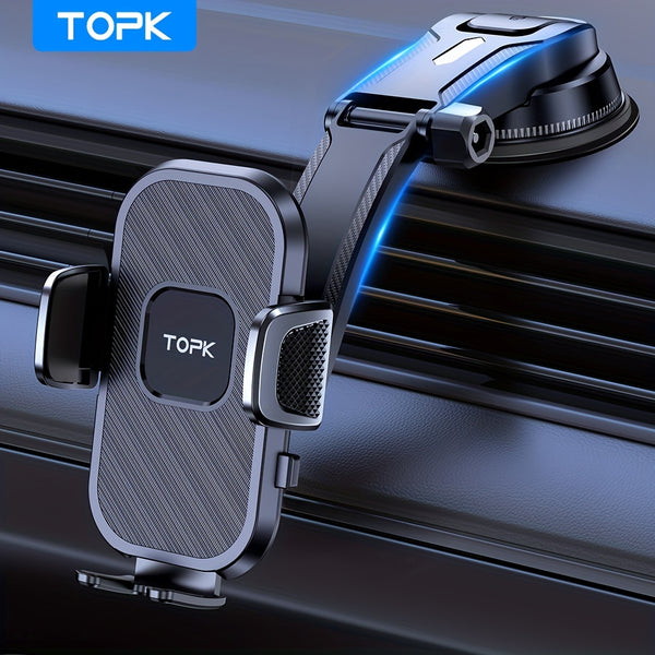 TOPK D38-C Car Phone Holder Mount, Upgraded Adjustable Horizontally And Vertically Cell Phone Holder For Car