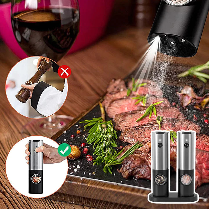 Automatic Electric Gravity Induction Salt and Pepper Grinder - FOFOPO