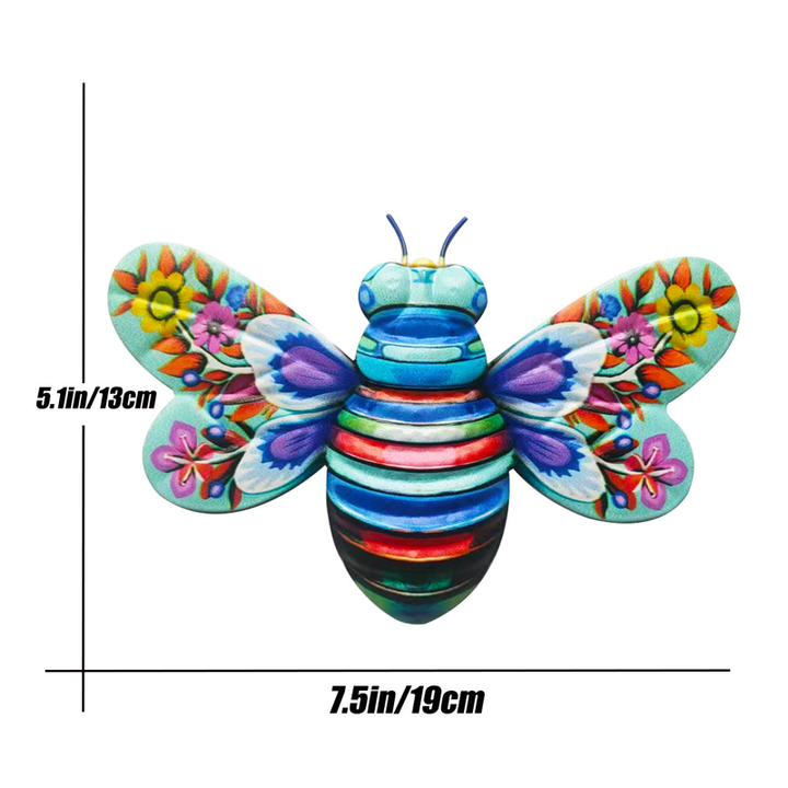 Iron Bee Art Sculpture Hanging Wall Decorations for Garden - FOFOPO