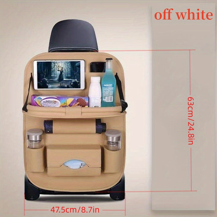 Car Multifunctional Rear Seat Organizer Includes Foldable Table Board and Car Dining Tray - FOFOPO