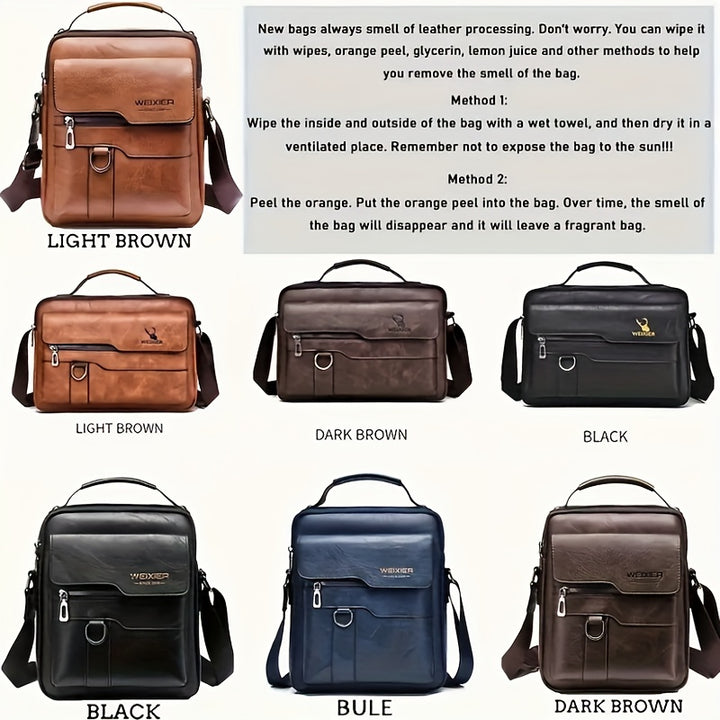 Shoulder Vintage Leather Vertical Hand Business Casual Leather Satchel Bag For Women - FOFOPO