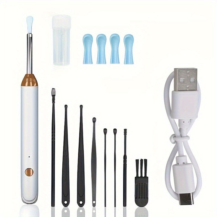 Ear Wax Removal Tool With 8 Pcs Ear Set Ear Cleaner With Camera Earwax Removal Kit With Light Ear Camera With 6 Ear Spoon Ear Cleaner - FOFOPO