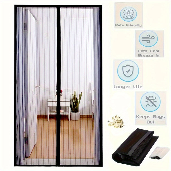 Magnetic Screen Door - Seamless Closure, Heavy Duty, Hands-Free, Pet & Child Safe - FOFOPO