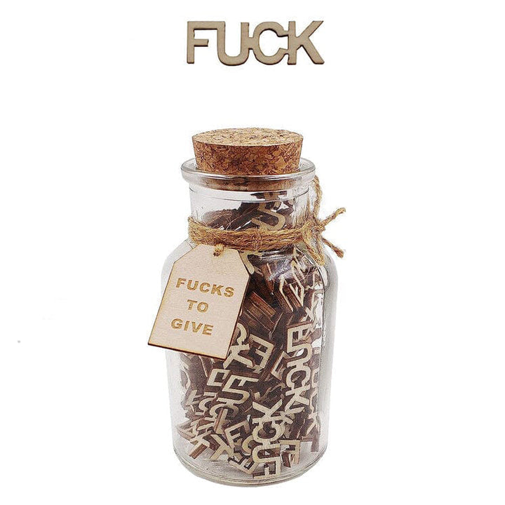 Wooden Papercut Postcard Gift in a Bottle - Jar of Hugs, Jar of F-ucks - FOFOPO