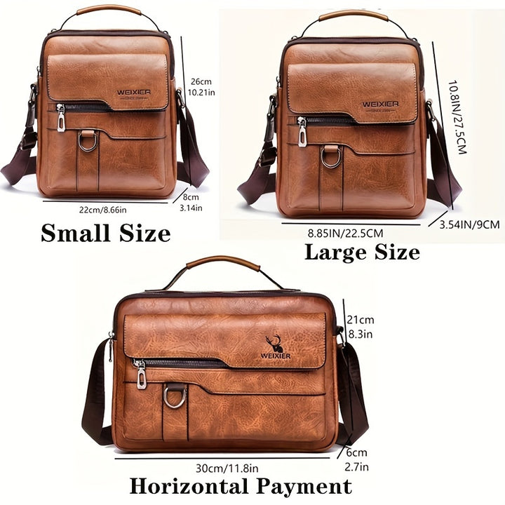 Shoulder Vintage Leather Vertical Hand Business Casual Leather Satchel Bag For Women - FOFOPO