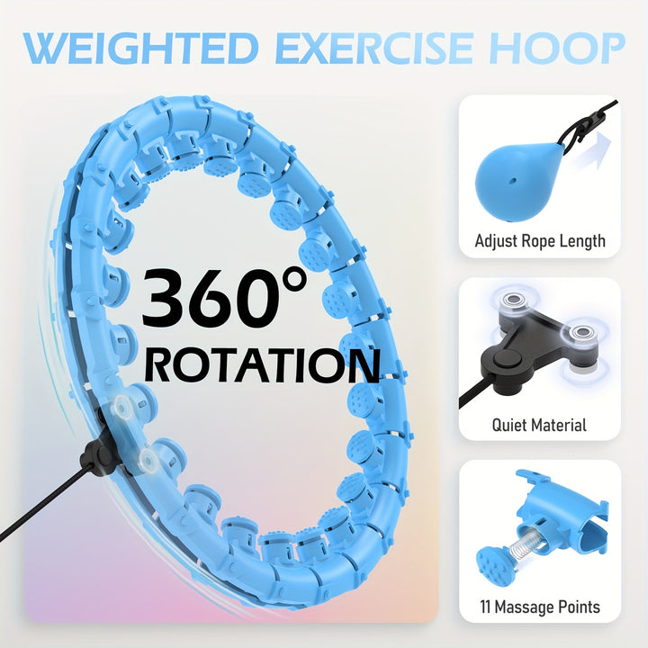 Weighted Exercise Circle for Adults Weight Loss, Infinity Hoop Fit Plus Size 63 Inch/160cm - FOFOPO