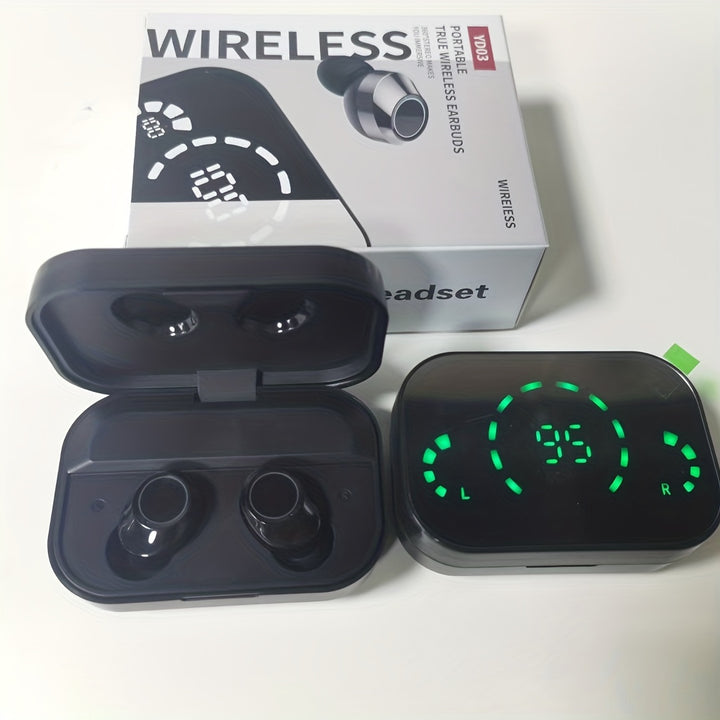 Wireless earphones with mirror digital display - FOFOPO