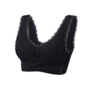 Comfy Corset Bra Front Cross Side Buckle Lace Bras - FOFOPO