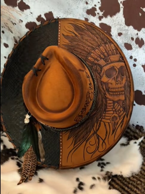 Retro Indian Skull Chief Hat