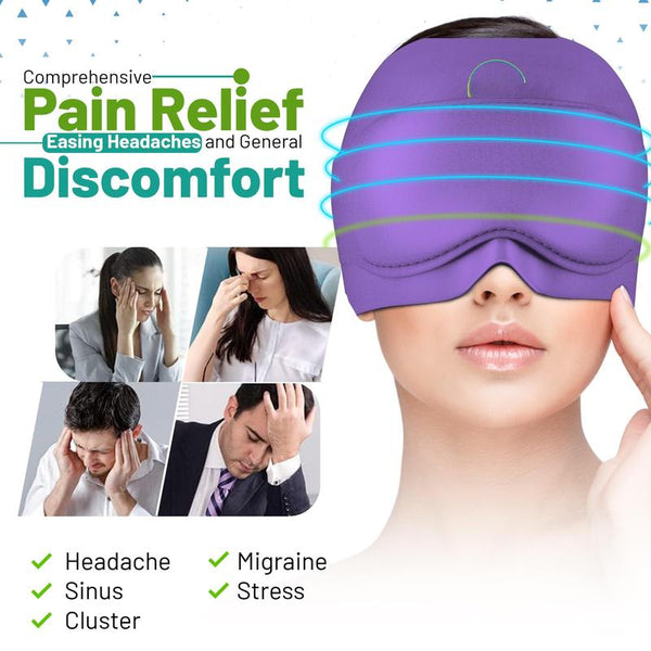 Migraine Relief Ice therapy Cap: 2-in-1 detachable eye mask Cold Compress Headband