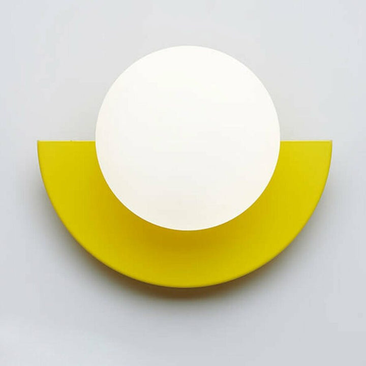 Modern Minimalist Glass Spherical Colorful Semicircle Design 1-Light Wall Sconce Lamp - FOFOPO