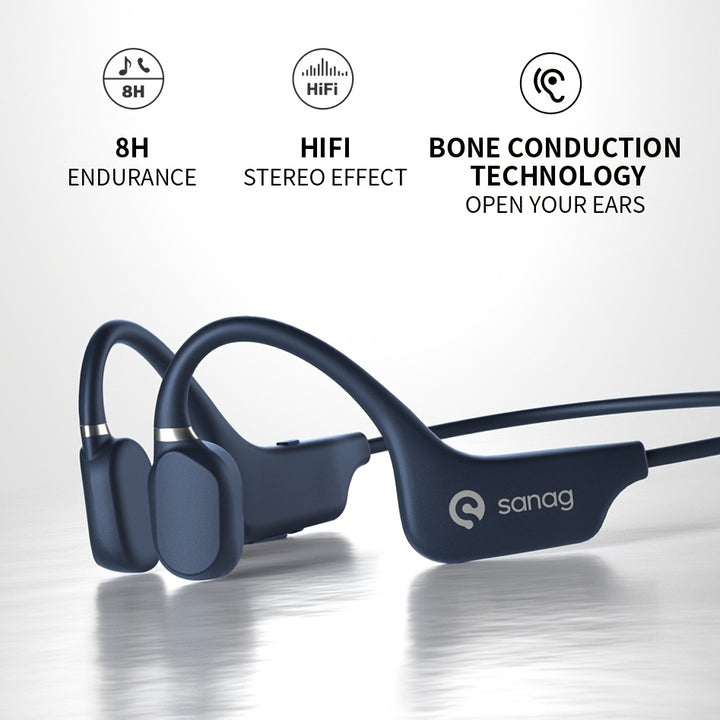 Sanag A5X True Bone Conduction Earphone Open Ear Wireless Sport Headphones Headset 3D Stereo Sound - FOFOPO