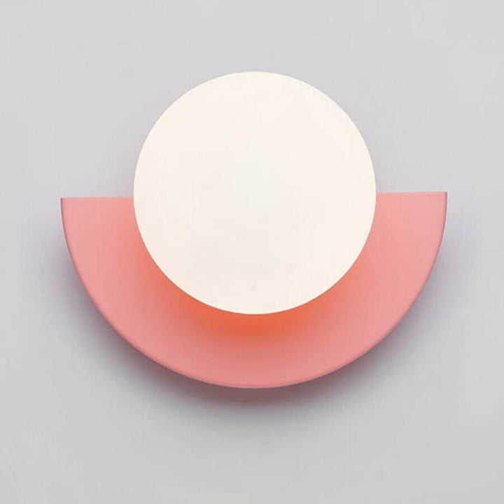 Modern Minimalist Glass Spherical Colorful Semicircle Design 1-Light Wall Sconce Lamp - FOFOPO