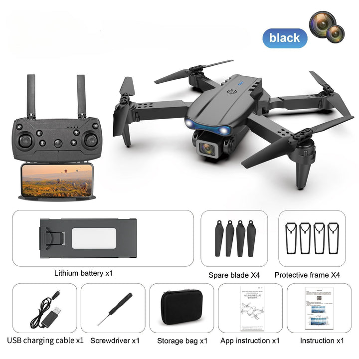 New E99 K3 Professional RC Drone, Dual Camera Double Folding RC Height Hold Remote Control Toy - FOFOPO