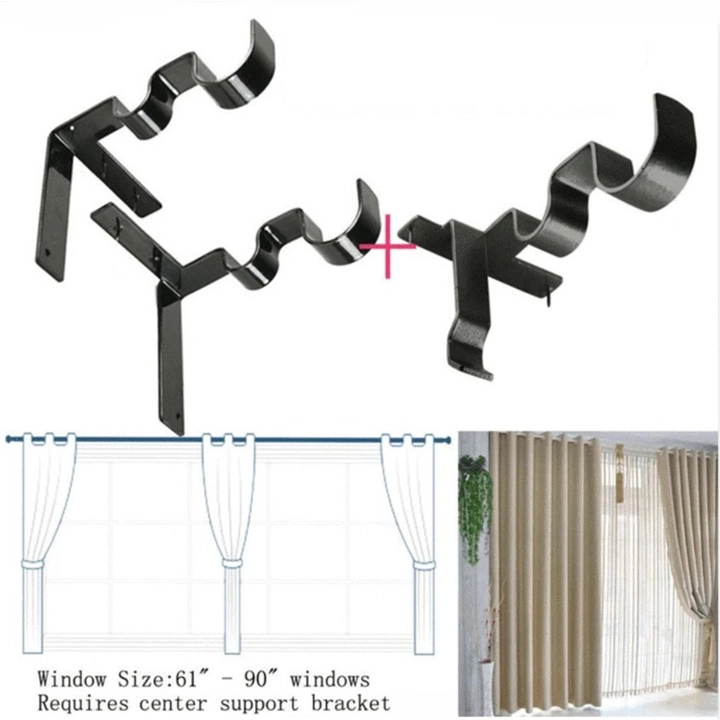 No Drill Curtain Rod Brackets Holders - FOFOPO