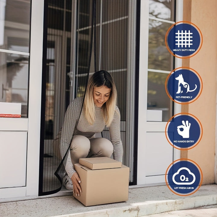 Magnetic Screen Door - Seamless Closure, Heavy Duty, Hands-Free, Pet & Child Safe - FOFOPO