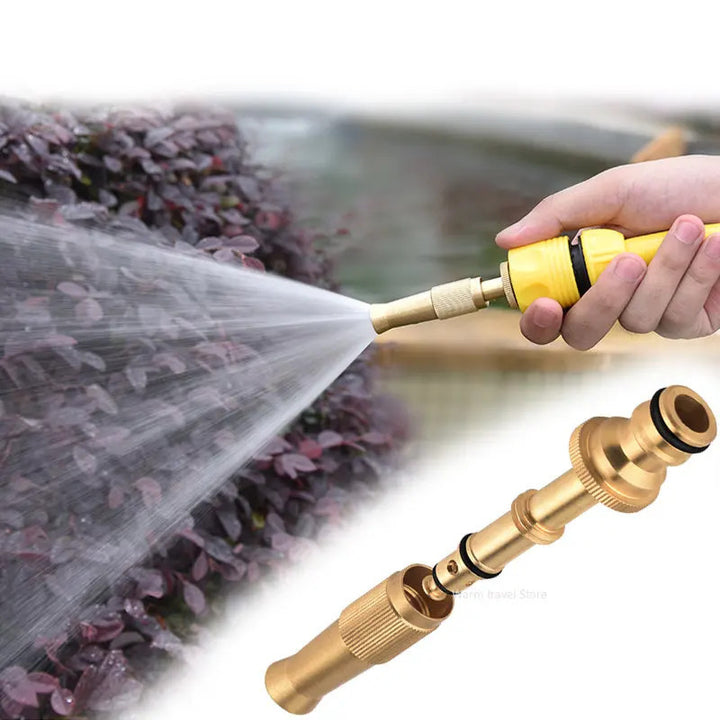 Spray Nozzle Water Gun Brass High Pressure Direct Spray Quick Connector Home Hose Adjustable Pressure Garden Sprinkler - FOFOPO