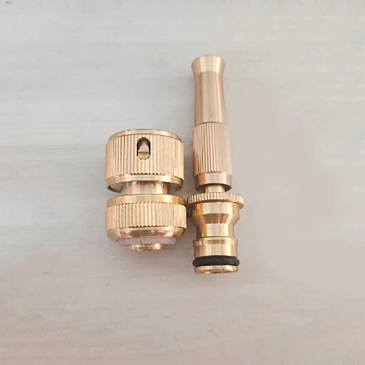 Spray Nozzle Water Gun Brass High Pressure Direct Spray Quick Connector Home Hose Adjustable Pressure Garden Sprinkler - FOFOPO