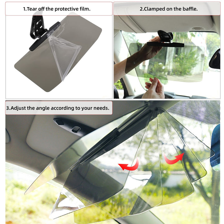 Sun Visor For Car, Universal Anti-Glare Polarized Car Visor Extension Sun Blocker, Protects From Stray Light, Snow Blindness And UV Rays - FOFOPO