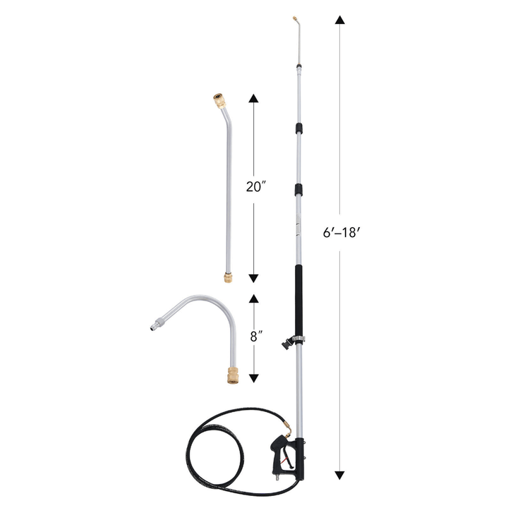 Premium Telescoping Pressure Power Washer Extension Wand - FOFOPO