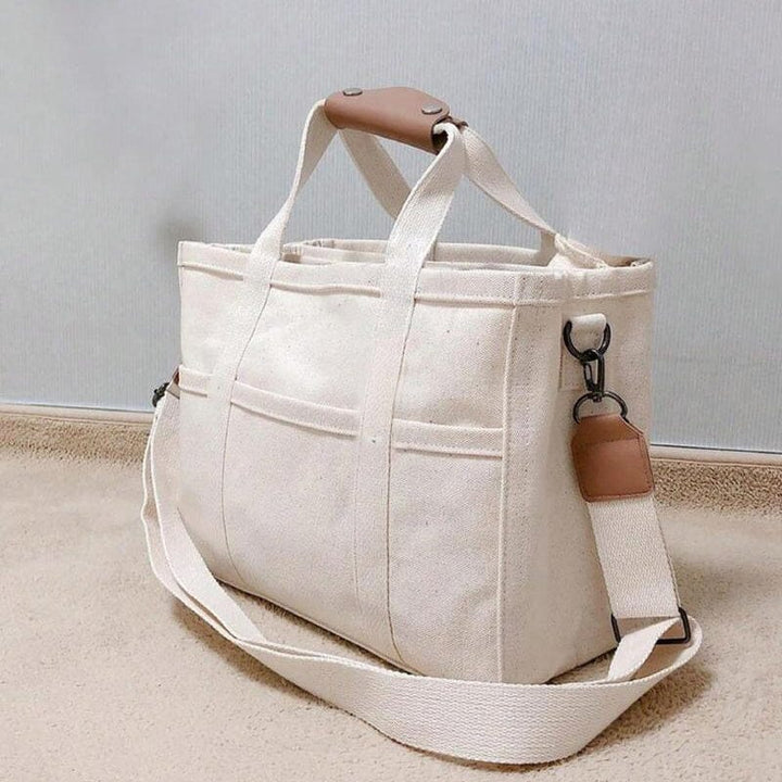 Solid Color Canvas Tote Bag - FOFOPO