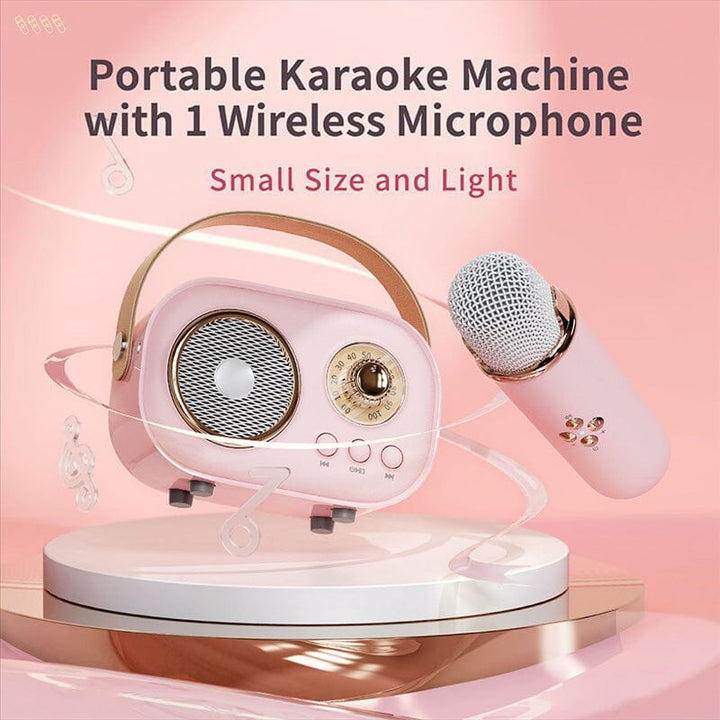 Mini Karaoke Machine & Bluetooth Speaker With Wireless Microphone - FOFOPO