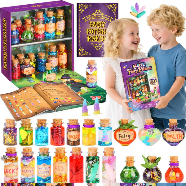 Magic Potion Kit for Kids DIY Art with 20 Bottles Wizard Dress-Up Toy