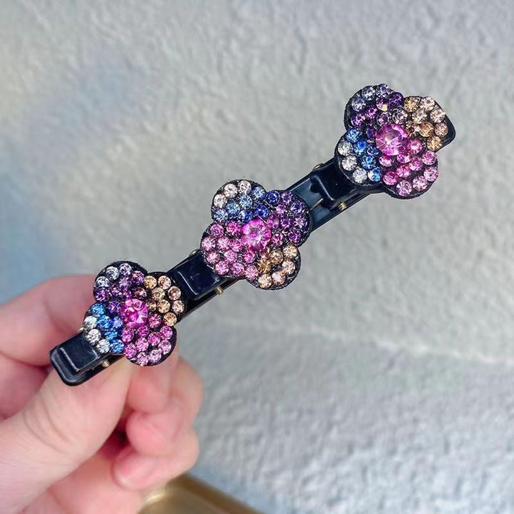 Sparkling Crystal Stone Braided Hair Clips - FOFOPO