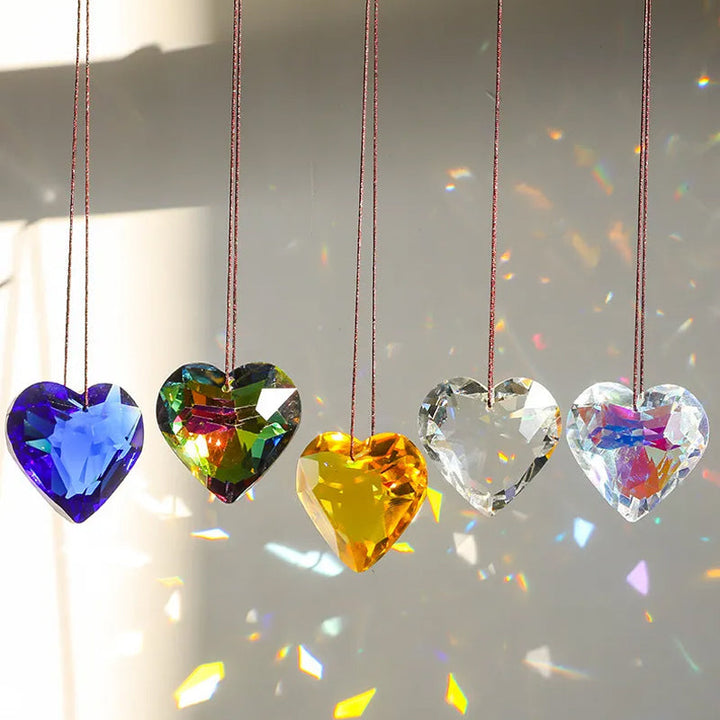 Hanging Heart Suncatcher Prism Crafts - FOFOPO