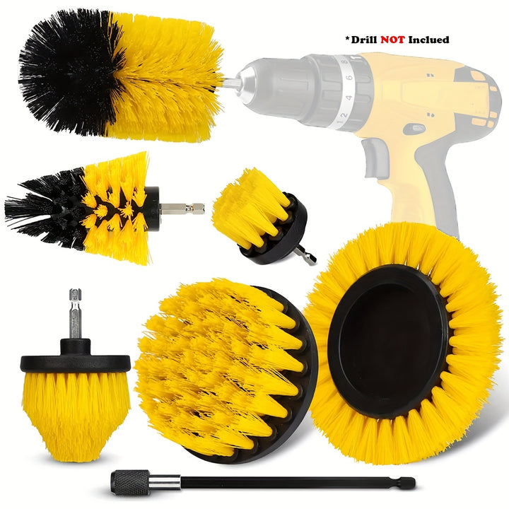 Drill Brush Attachment Power Scrubber Wash Cleaning Brushes Tool Kit - FOFOPO