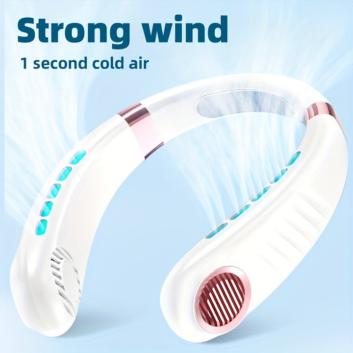 5-Speed Portable Neck Fan with Digital Display - FOFOPO