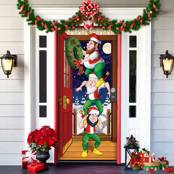 Nightmare Before Christmas Outdoor Decorations Props Christmas Elves Door Cover - FOFOPO