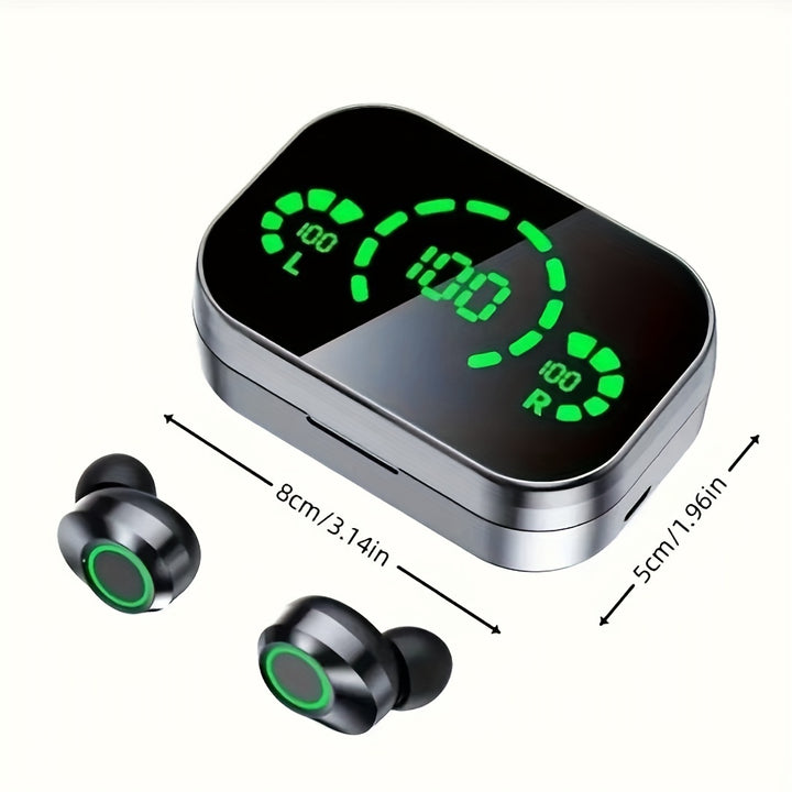 Wireless earphones with mirror digital display - FOFOPO