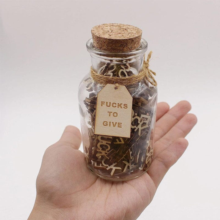 Wooden Papercut Postcard Gift in a Bottle - Jar of Hugs, Jar of F-ucks - FOFOPO