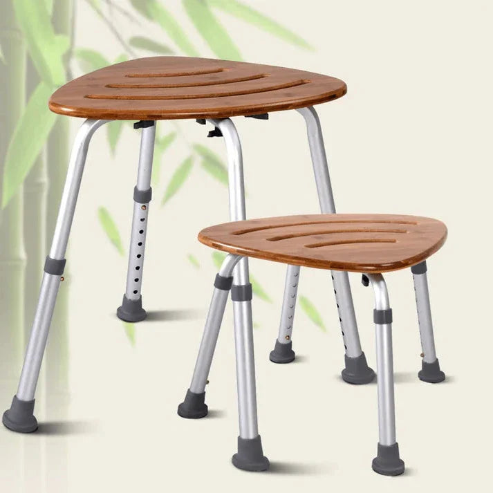 Modern Bamboo Adjustable Waterproof Corner Shower Bench Stool Seat - FOFOPO