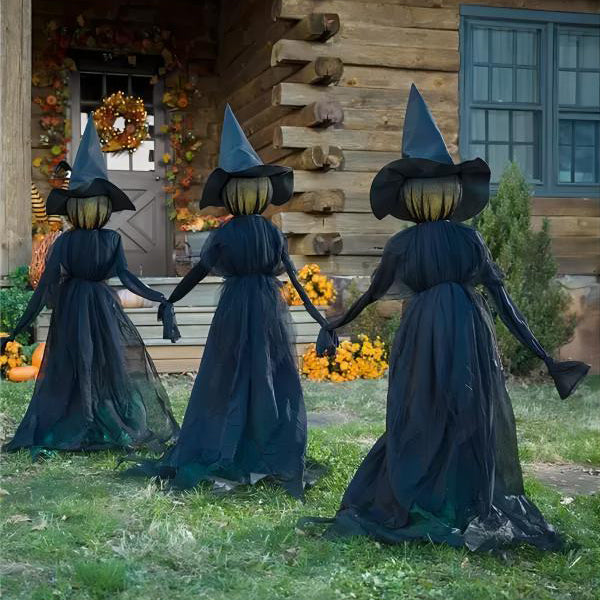 Happy Halloween Lighted Halloween Witch Decoration Set - FOFOPO