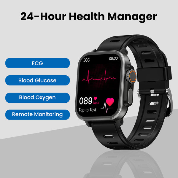 VEE Blood Glucose ECG/EKG Blood Oxygen Sleep Monitoring Music SmartWatch