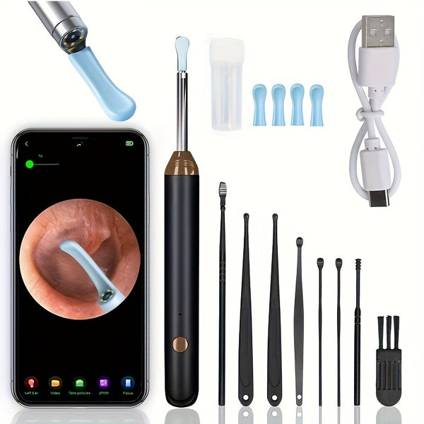 Ear Wax Removal Tool With 8 Pcs Ear Set Ear Cleaner With Camera Earwax Removal Kit With Light Ear Camera With 6 Ear Spoon Ear Cleaner - FOFOPO