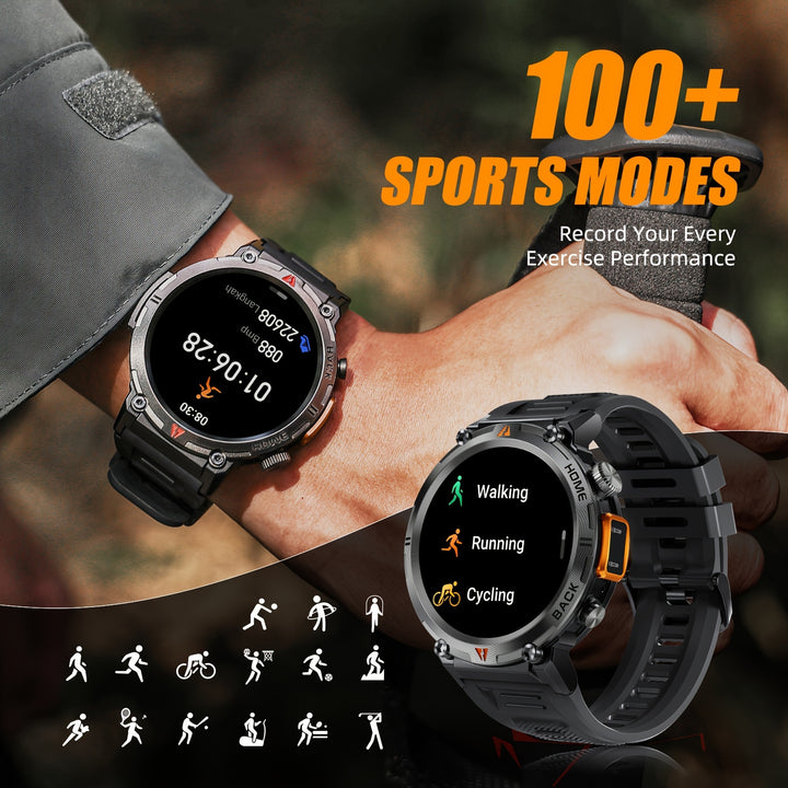 Sports Smart Watch For Men: LED Lighting, Answer/Make Calls, Outdoor Sports Watch, Fitness Tracker, Pedometer - FOFOPO