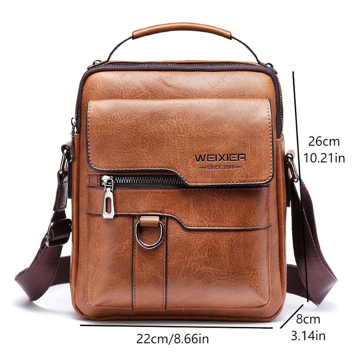 Shoulder Vintage Leather Vertical Hand Business Casual Leather Satchel Bag For Women - FOFOPO