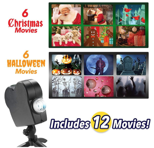 Halloween Christmas Holographic Window Projection. Window Wonderland Projector - FOFOPO