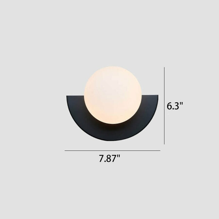 Modern Minimalist Glass Spherical Colorful Semicircle Design 1-Light Wall Sconce Lamp - FOFOPO