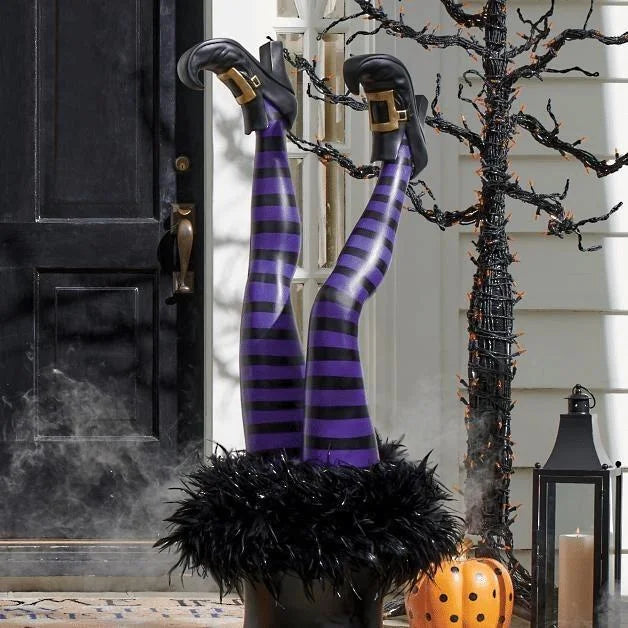 Witch Leg Stakes – Set Of Two Yard Halloween Decoration - FOFOPO