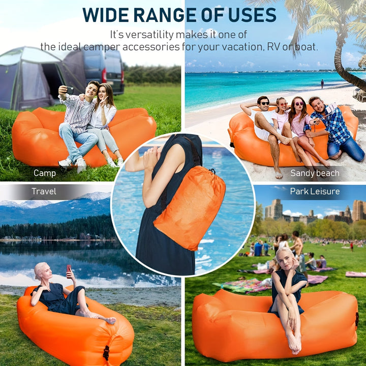 Inflatable Lounger Air Sofa Hammock - Portable, Waterproof & Leakproof - FOFOPO