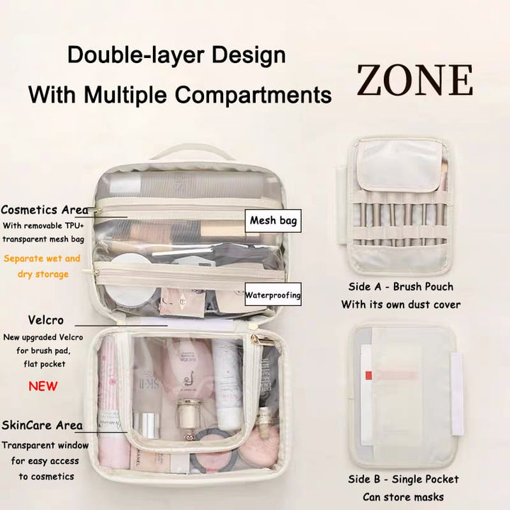 Multi-Compartment Toiletry Cosmetics Bag - FOFOPO