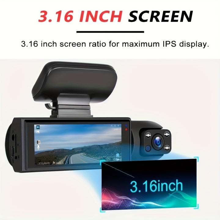 1080P Dual Camera Dash Cam For Cars With IR Night Vision - FOFOPO