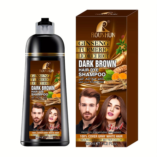 Dark Brown Hair Color Shampoo For Gray Hair, Instant Hair Dye Shampoo - FOFOPO