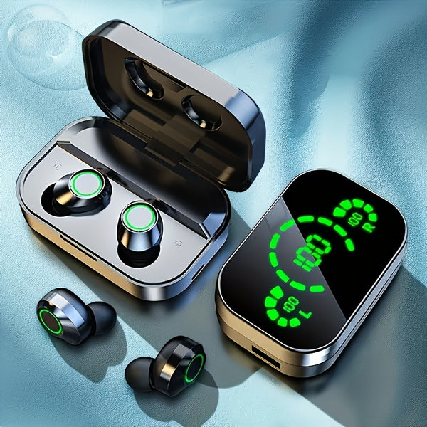 2024 Triple-Display Smart Wireless Earbuds - HD Audio, Sweatproof, Mirror Design - FOFOPO