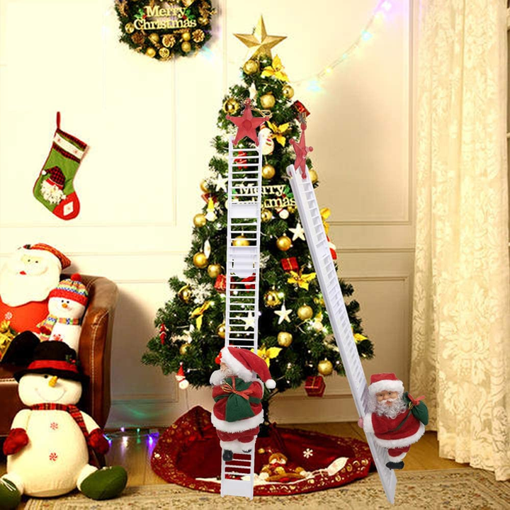 Electric Santa Claus Climbing Ladder with Music - FOFOPO